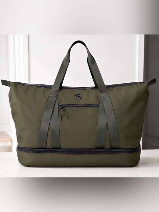 Joan & David Handbags - Joan & David Olive Green Nylon Utility Weekender Tote Travel Gym Bag